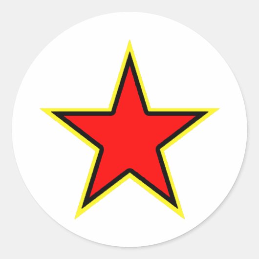 Communistische Rode Star Ronde Sticker (Voorkant)