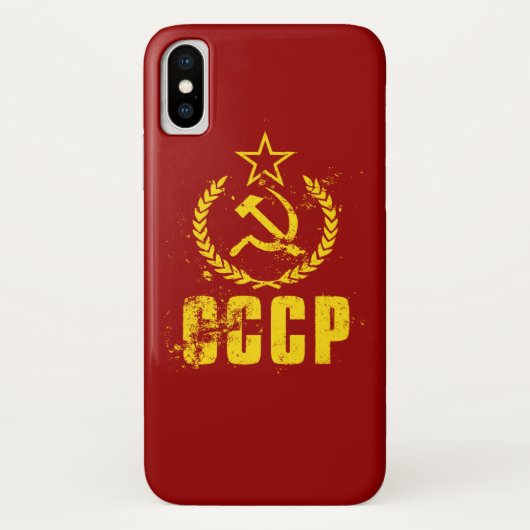 Communistische  vlag iPhone X Hoesjes (Achterkant)