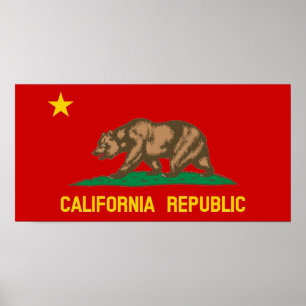 Communistische vlag van de Volksrepubliek Californ Poster