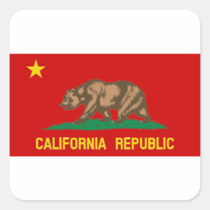 Communistische vlag van de Volksrepubliek Californ Vierkante Sticker