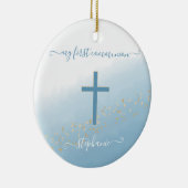 Community Cross Blue Waterverf Prayer Keramisch Ornament (Rechts)