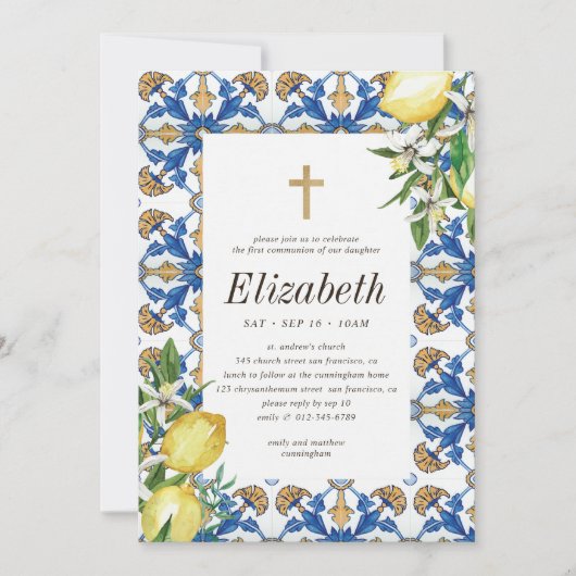 Community for her Lemon Mediterranean Tegels Kaart (Voorkant)