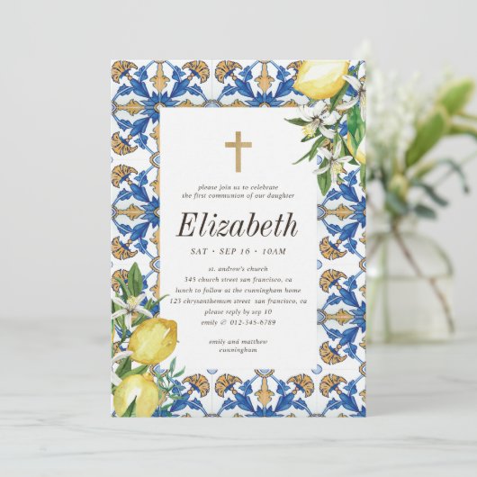 Community for her Lemon Mediterranean Tegels Kaart (Staand voorkant)