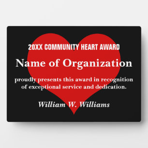 Community Heart Volunteer Award Fotoplaat