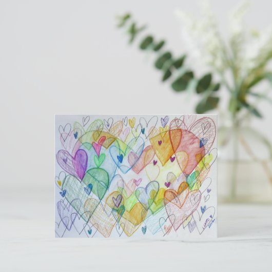 Community Hearts Color Briefkaart (Staand voorkant)