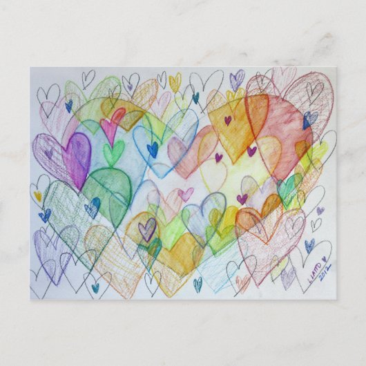 Community Hearts Color Briefkaart (Voorkant)