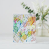 Community Hearts Color Custom Art Briefkaarten (Staand voorkant)