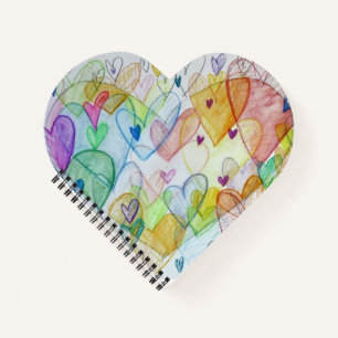 Community Hearts Rainbow Art Notitieboek of Journa