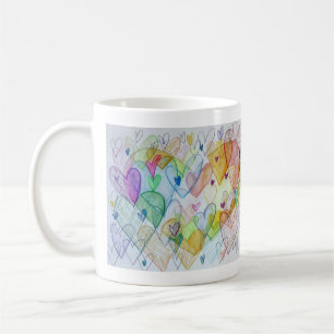 Community Hearts Rainbow Custom Coffee Mok