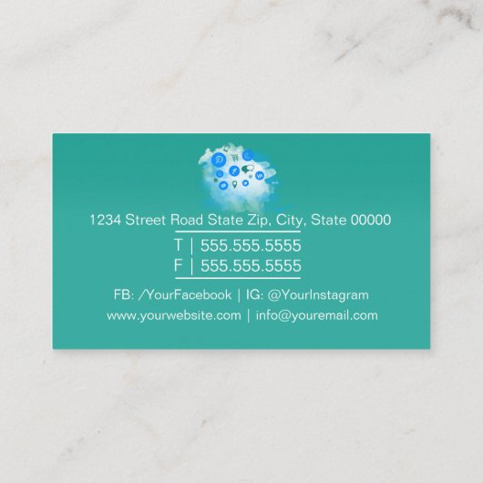 Community Manager SEM SEO Social Media Expert Visitekaartje (Achterkant)