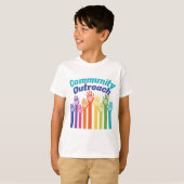 Community Outreach Diensten Helpen Handen Kinder T-shirt (Voorkant volledig)
