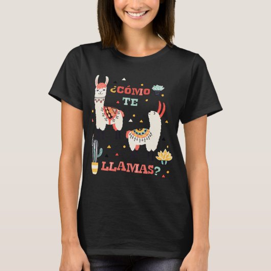Como de Llamas. Grappig Spaans woord Humor. T-shirt (Voorkant)