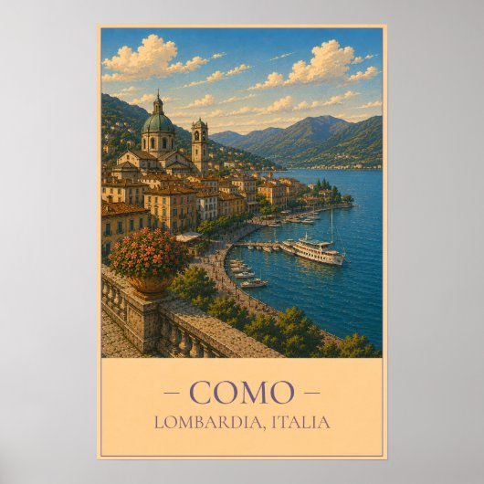 Como, Italy – Vintage Travel Poster (Devant)