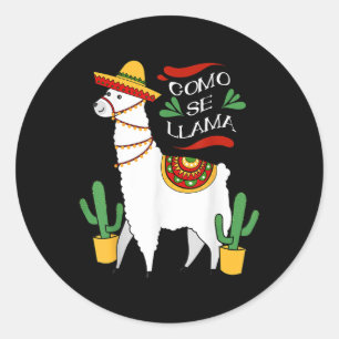 Como Se Llama Cactus Schattige Cinco de Mayo Drink Ronde Sticker