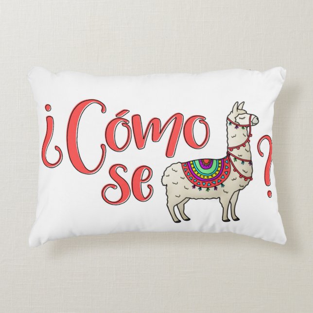 Cómo se llama? Llama Pillow Accent Kussen (Voorkant)