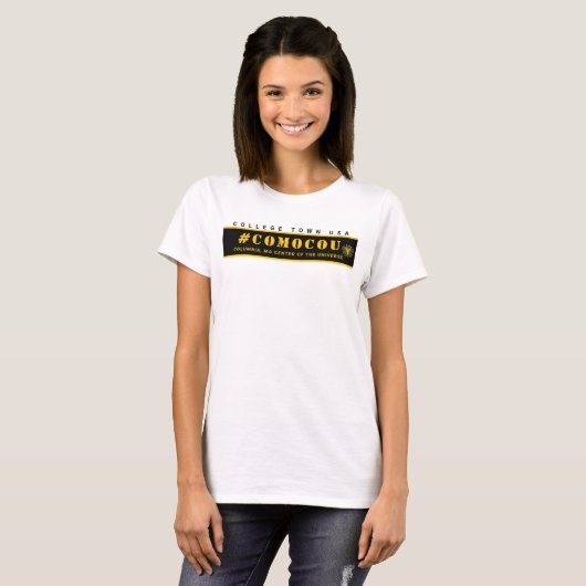 COMOCOU #COMOCOU goud-t T-shirt (Voorkant volledig)