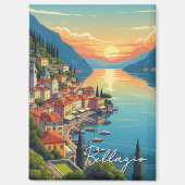 Comomeer Bellagio Italië Zonsondergang Magneet (Voorkant)