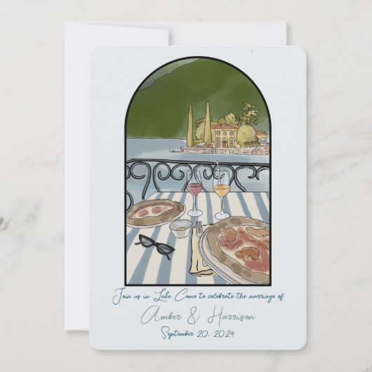 Comomeer Italië Bruiloft Save the Date Kaart (Voorkant)
