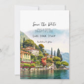 Comomeer Italië schilderachtig bewaar de datumkaar Bedankkaart (Voorkant)