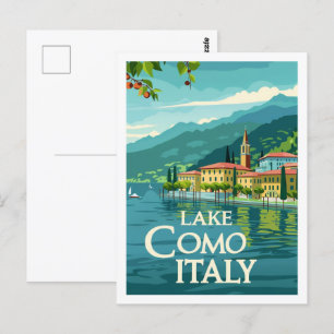 Comomeer Italië Vintage Beroemde Reisplaats Briefkaart