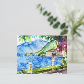 Comomeer Waterverf schilderij Briefkaart (Staand voorkant)