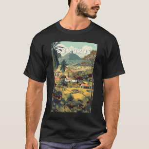Comoren Illustratie Reis Kunst Vintage T-shirt