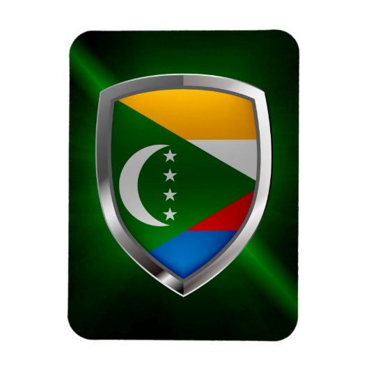 Comoren Mettalic Emblem Magneet (Verticaal)