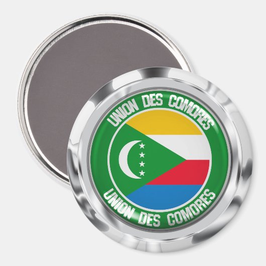 Comoren Round Emblem Magneet (Voorkant / Achterkant)