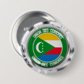 Comoren Round Emblem Ronde Button 7,6 Cm (Voorkant /achterkant)