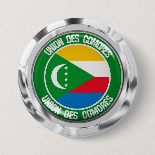 Comoren Round Emblem Ronde Button 7,6 Cm (Voorkant)