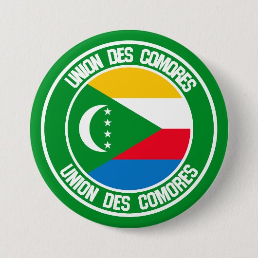 Comoren Round Emblem Ronde Button 7,6 Cm (Voorkant)
