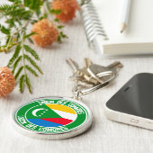Comoren Round Emblem Sleutelhanger (Zijkant)