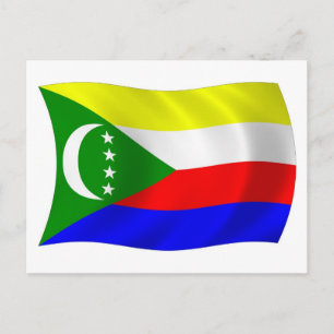 Comoren Vlag Ansichtkaart Briefkaart