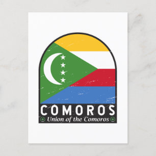 Comoren vlag embleem noodlijdende Vintage Briefkaart