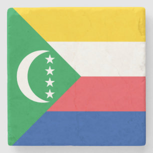 Comoren vlag stenen onderzetter