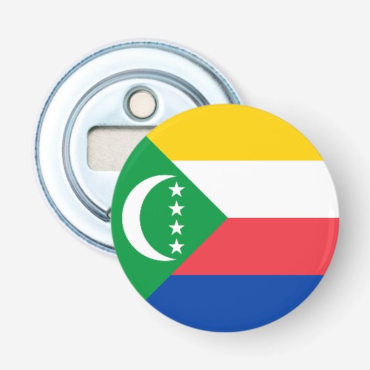 Comorese vlag button flesopener (Voorkant)