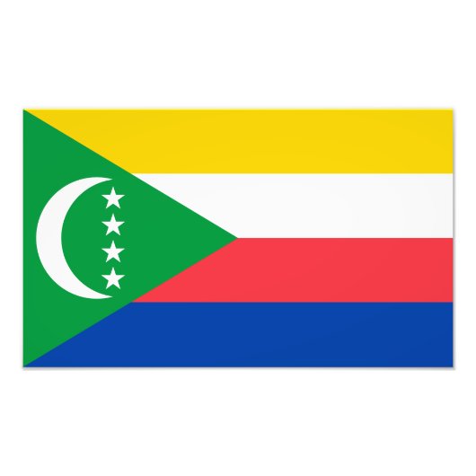 Comorese vlag foto afdruk (Voorkant)