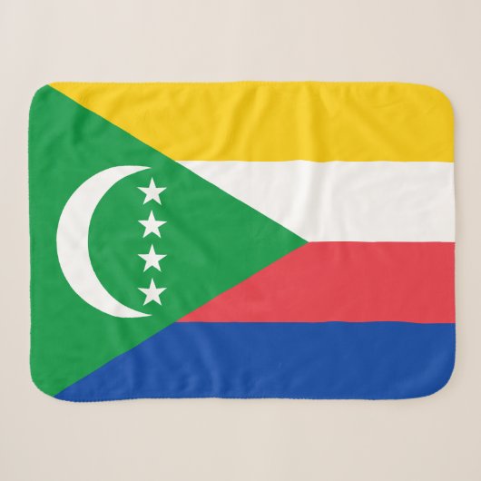 Comorese vlag sherpa deken (Voorkant (horizontaal))