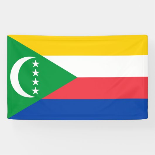 Comorese vlag spandoek (Horizontaal)