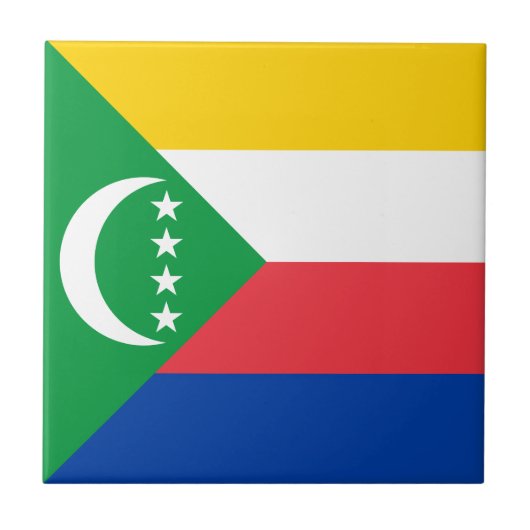 Comorese vlag tegeltje (Voorkant)