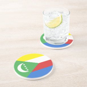Comorese vlag zandsteen onderzetter