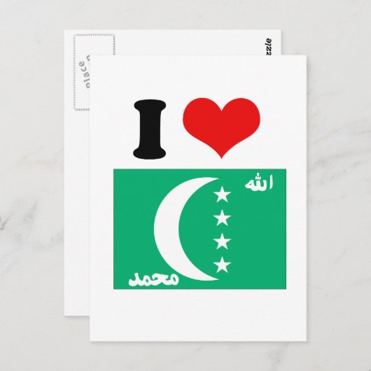 Comoros Flag Briefkaart (Voorkant / Achterkant)