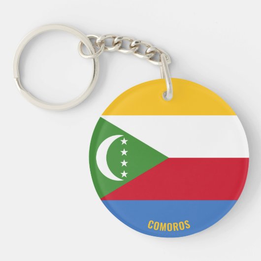 Comoros Flag Charming Patriottic Sleutelhanger (Voorkant)