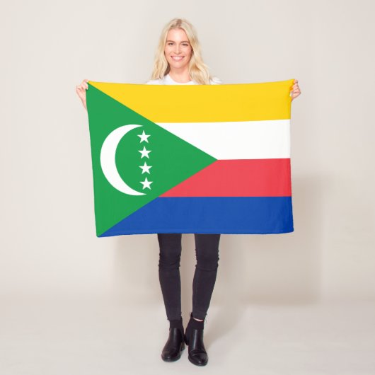 Comoros Flag Fleece Deken (In situ)