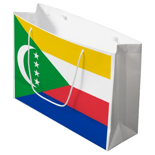 Comoros Flag Groot Cadeauzakje (Voorkant Gekanteld)