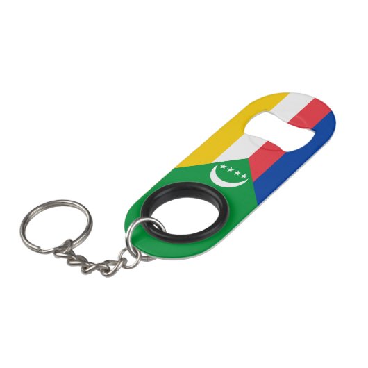 Comoros Flag Mini Flessenopener (Voorkant Gekanteld)