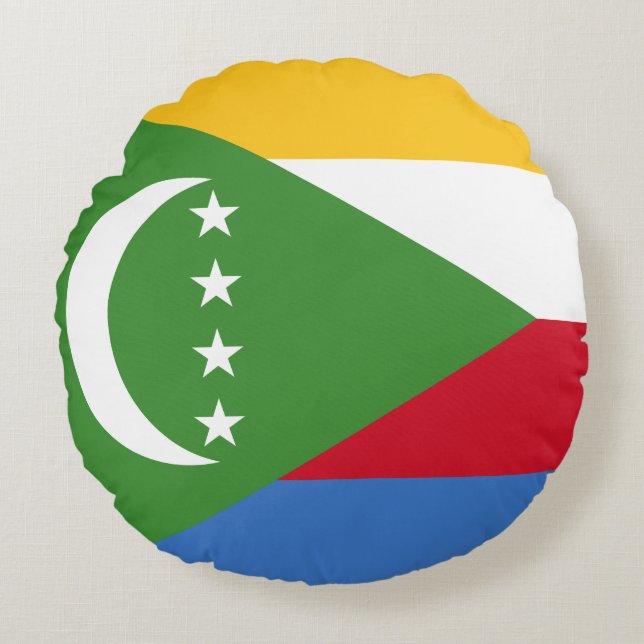 Comoros Flag Rond Kussen (Voorkant)