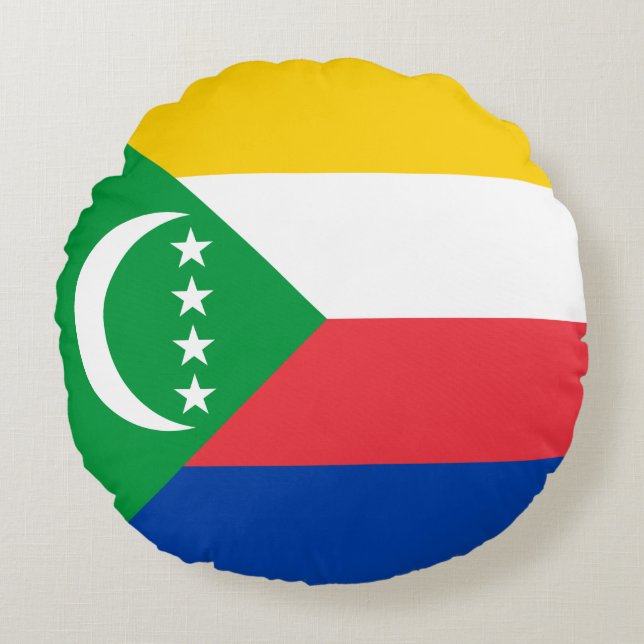 Comoros Flag Rond Kussen (Voorkant)