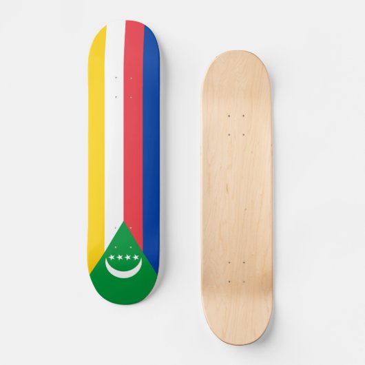 Comoros Flag Skateboard (Voorkant)