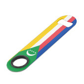 Comoros Flag Speed Flessenopener (Voorkant Gekanteld)
